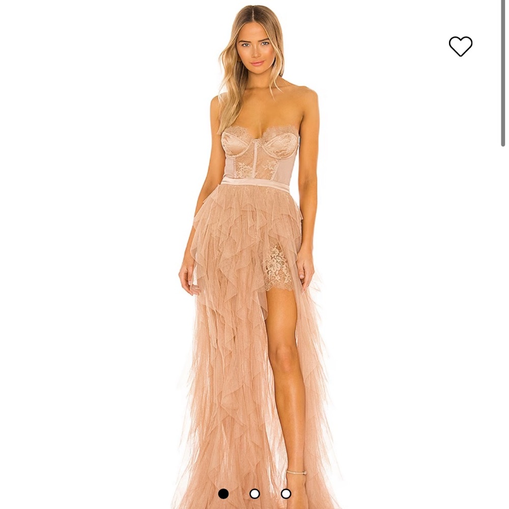X Revolve For Love And Lemons Nude Bustier Maxi Dress